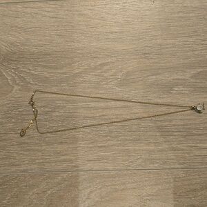 Chic Gold Tone Necklace with Pearl Detail. Brand: Les Nereides, France.